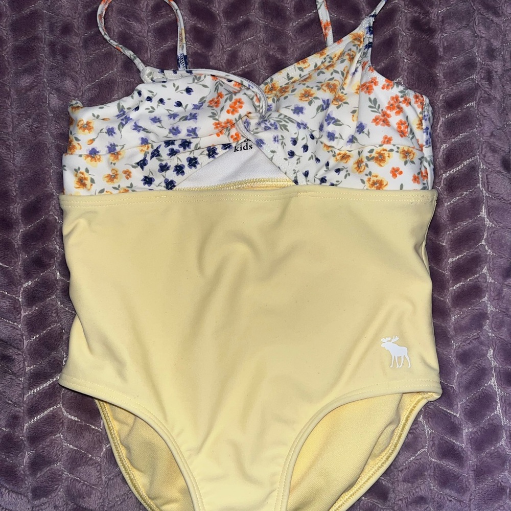 Abercrombie Kids Yellow and Blue One Piece Swimsuit
